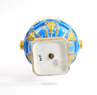 19th Century French Louis XV Sevres Style Bleu Celeste Vases with Covers