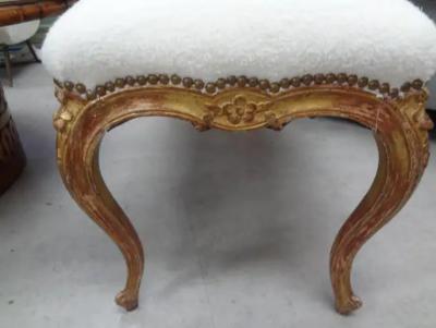 19th Century French Louis XV Style Giltwood Bench