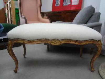 19th Century French Louis XV Style Giltwood Bench
