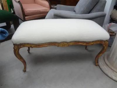 19th Century French Louis XV Style Giltwood Bench