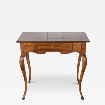 19th Century French Louis XV Walnut Writing Table with Cabriole Legs