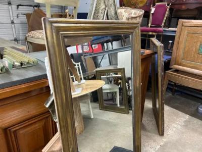 19th Century French Louis XVI Style Brass Mirror