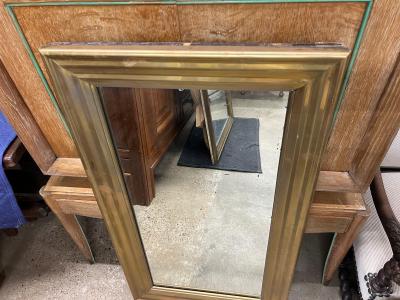 19th Century French Louis XVI Style Brass Mirror