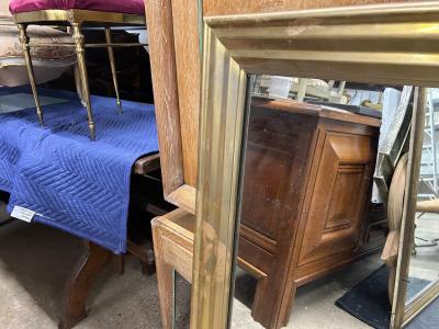 19th Century French Louis XVI Style Brass Mirror