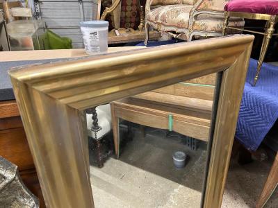 19th Century French Louis XVI Style Brass Mirror