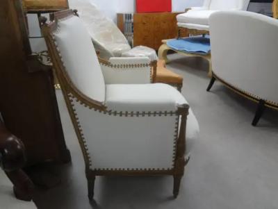 19th Century French Louis XVI Style Giltwood Marquise or Bergere