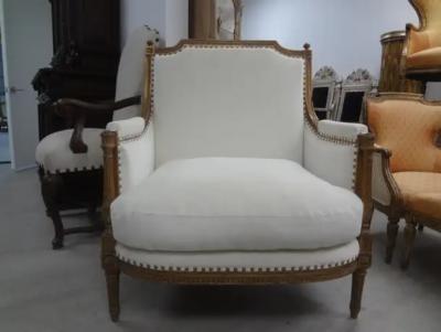 19th Century French Louis XVI Style Giltwood Marquise or Bergere