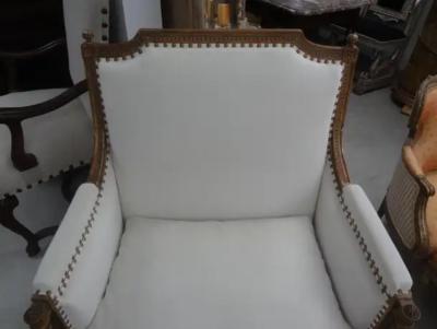 19th Century French Louis XVI Style Giltwood Marquise or Bergere