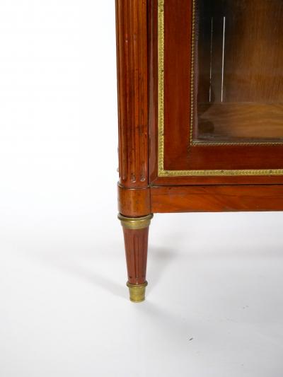 19th Century French Louis XVI Style Mahogany Marble Top Vitrine Bookcase
