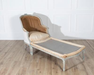 19th Century French Louis XVI Style Painted Lie de Repos