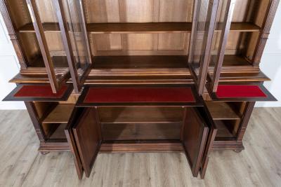 19th Century French Louis XVI Style Walnut 8 Door Bookcase