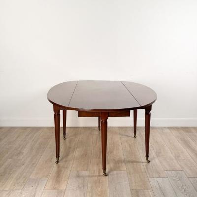 19th Century French Mahogany Drop Leaf Dining Table