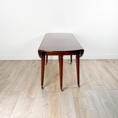 19th Century French Mahogany Drop Leaf Dining Table