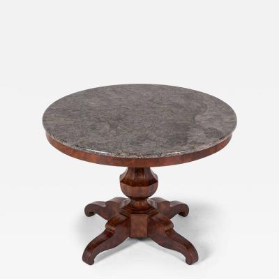 19th Century French Mahogany Gu ridon with Marble Top