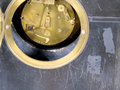 19th Century French Marble Bronze Figural Mantel Clock Signed By Japy Freres