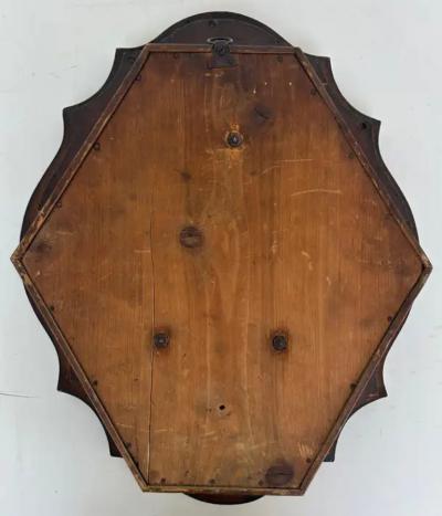 19th Century French Napoleon III Wall Clock Enamel Face and Wood Marquetry