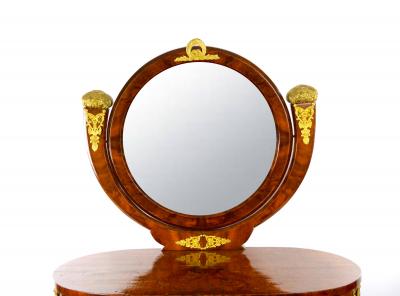 19th Century French Neoclassical Mahogany Vanity Ormolu Mounts