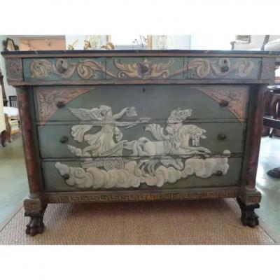 19th Century French Neoclassical Style Painted Commode