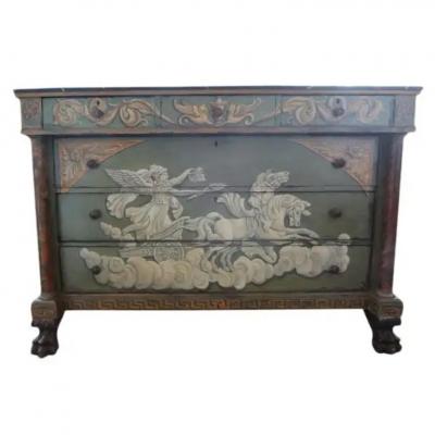 19th Century French Neoclassical Style Painted Commode