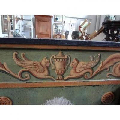 19th Century French Neoclassical Style Painted Commode