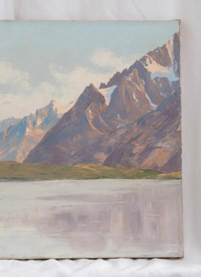 19th Century French Painting of a Mountain View