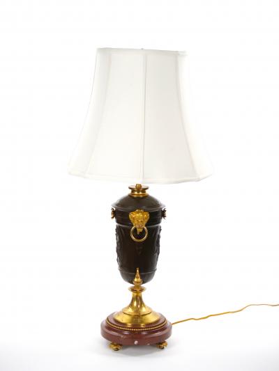 19th Century French Patinated and Gilt Bronze Urn Shape Table Lamps circa 1855