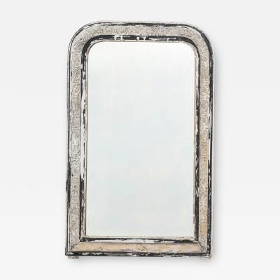 19th Century French Provincial Country French White Patinated Mirror