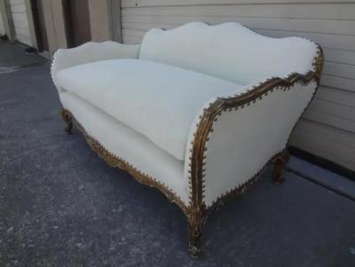 19th Century French R gence Style Giltwood Loveseat or Sofa