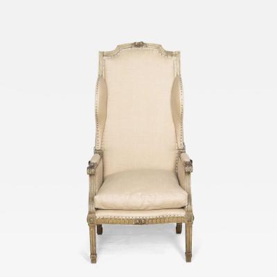 19th Century French Reclining Wing Chair