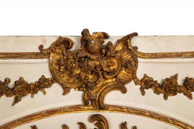 19th Century French Rococo Louis XV Carved Giltwood Trumeau Mirror 80 H