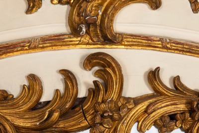 19th Century French Rococo Louis XV Carved Giltwood Trumeau Mirror 80 H