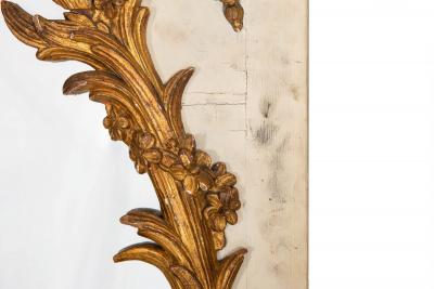 19th Century French Rococo Louis XV Carved Giltwood Trumeau Mirror 80 H