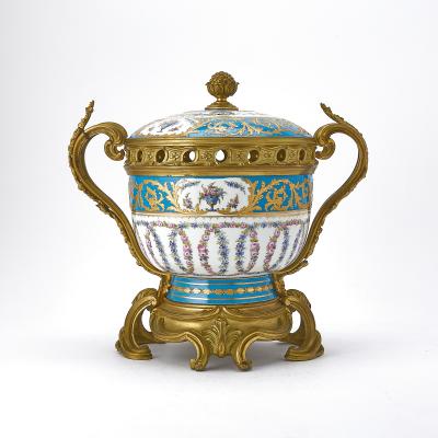 19th Century French S vres Porcelain Covered Decorative Potpourri Urn