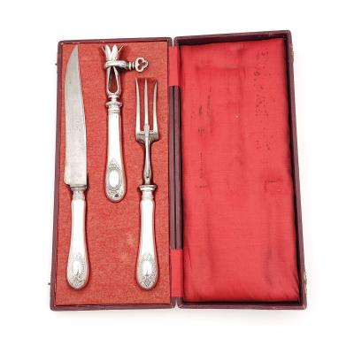 19th Century French Silver Plated Carving Set circa 1900