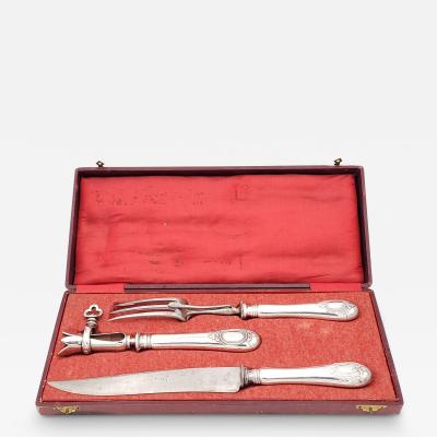 19th Century French Silver Plated Carving Set circa 1900