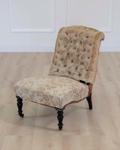 19th Century French Slipper Chair Ready to Upholster