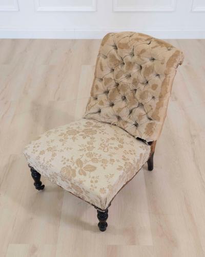 19th Century French Slipper Chair Ready to Upholster