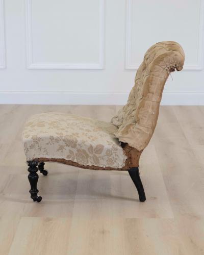 19th Century French Slipper Chair Ready to Upholster