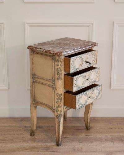 19th Century French Transition Style Half Chest of Drawers with Marble Top