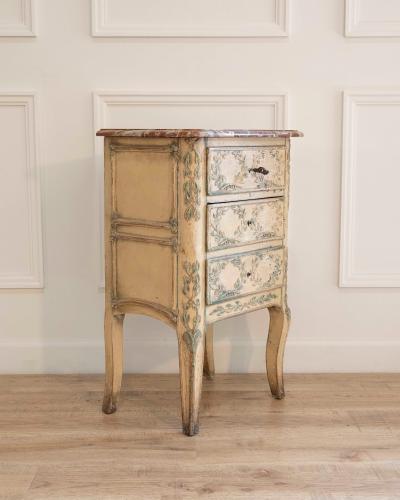 19th Century French Transition Style Half Chest of Drawers with Marble Top