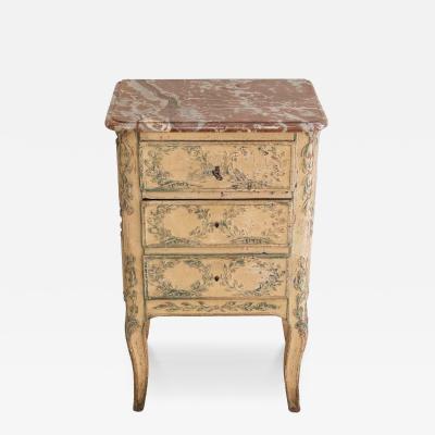 19th Century French Transition Style Half Chest of Drawers with Marble Top