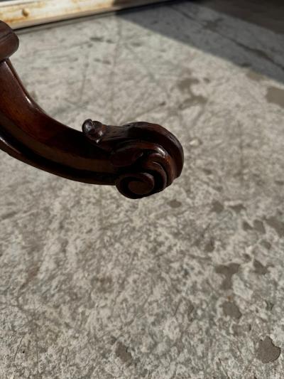 19th Century French Twist Carved with Burl top Pedestal Table