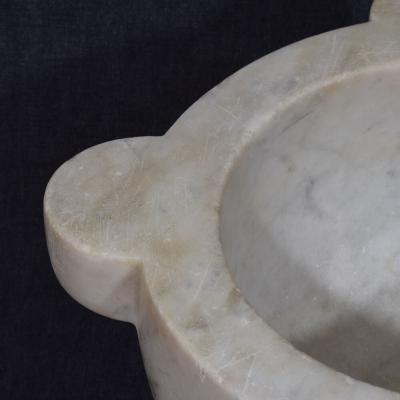 19th Century French White Marble Mortar