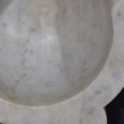 19th Century French White Marble Mortar