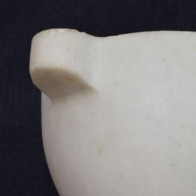 19th Century French White Marble Mortar