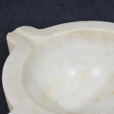 19th Century French White Marble Mortar