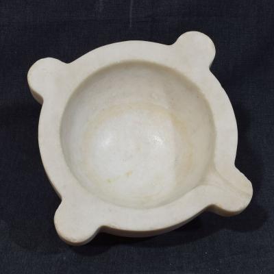 19th Century French White Marble Mortar