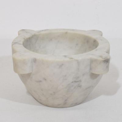 19th Century French White Marble Mortar