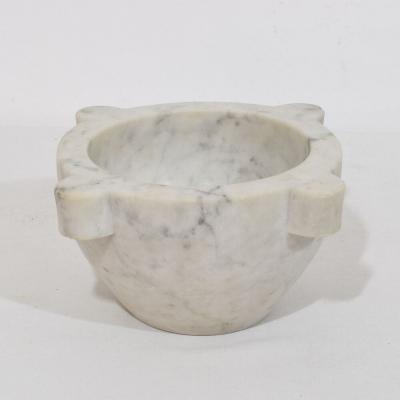 19th Century French White Marble Mortar