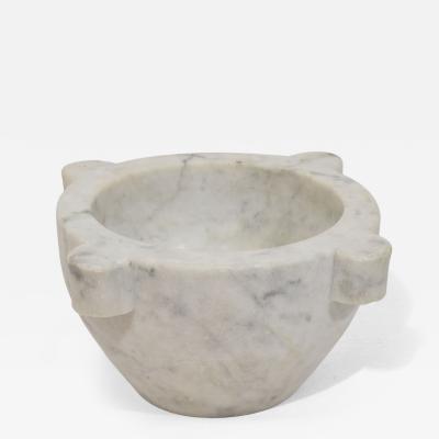 19th Century French White Marble Mortar